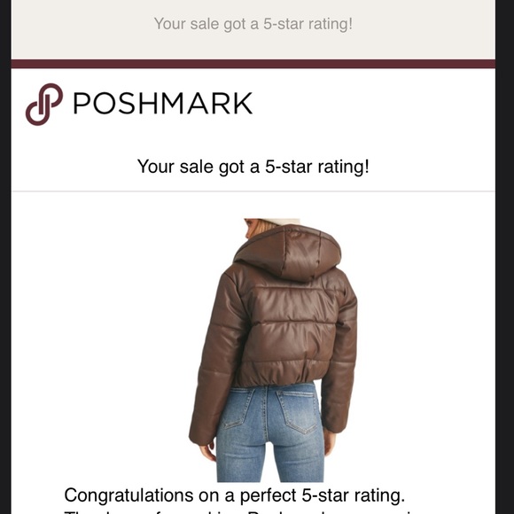 VEGAN LEATHER HOODED PUFFER JACKET - COFFEE - Picture 2 of 6